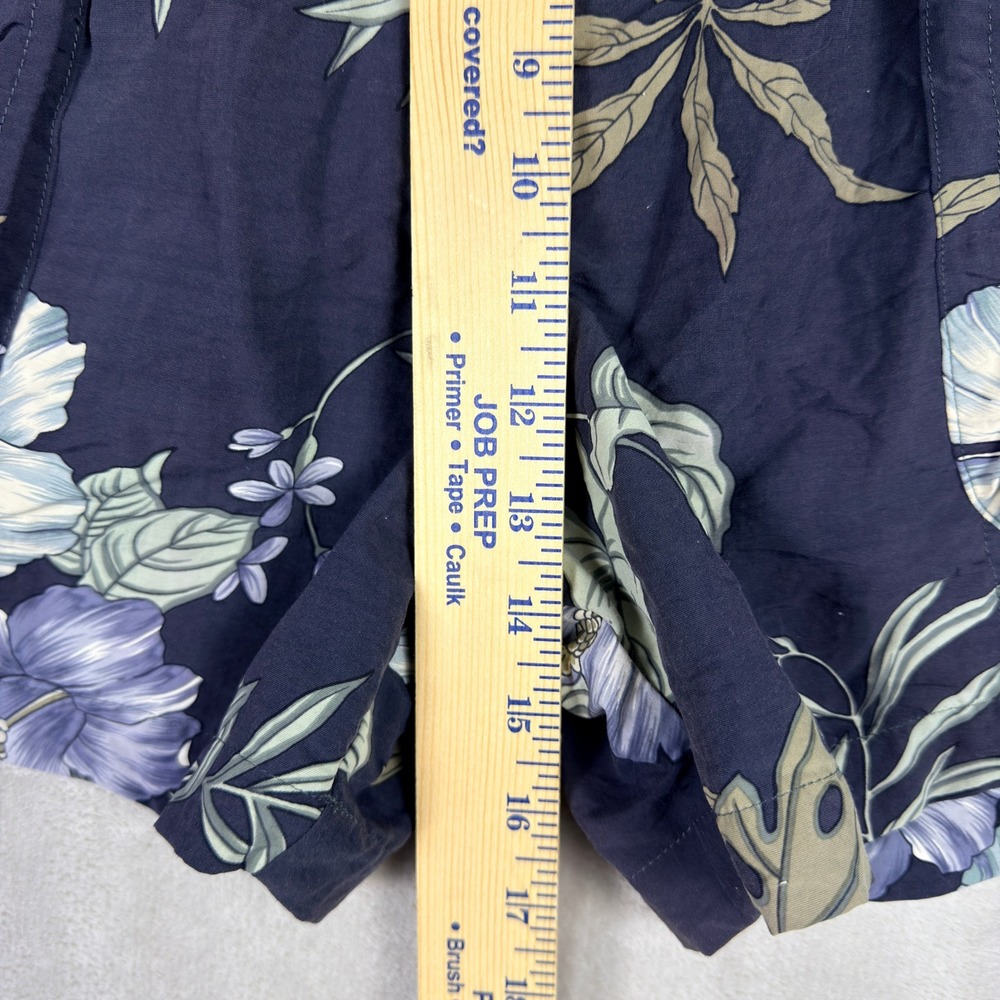 VINTAGE Tommy Bahama Swim Trunks Mens Large Navy Blue Floral Hibiscus Cargo - Picture 5 of 8